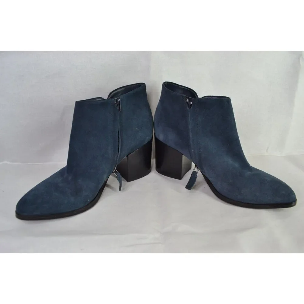 Marc Fisher Women's 8.5 Vandra Blue Suede Pointy Toe Booties